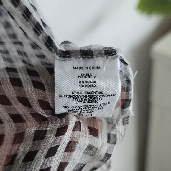Theory Black and White Gingham Women's Shirt - Picture 3 of 4